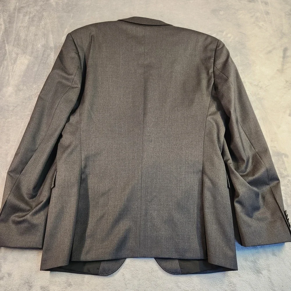 BOSS Hugo Boss Blazer Mens 40S Charcoal Gray Super 120s Wool Trabaldo Togna